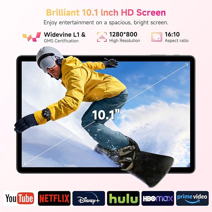CHUWI Hi10 XPro Android 15 Tablet 10.1‘’, 8GB RAM 128GB ROM, Unisoc T606 Octa-Core, HD IPS Touchscreen Tablet PC,13MP+5MP Camera, Widevine L1,7000mAh,4G LTE, 5G WiFi, GPS,BT 5.0,Type-C, with Case