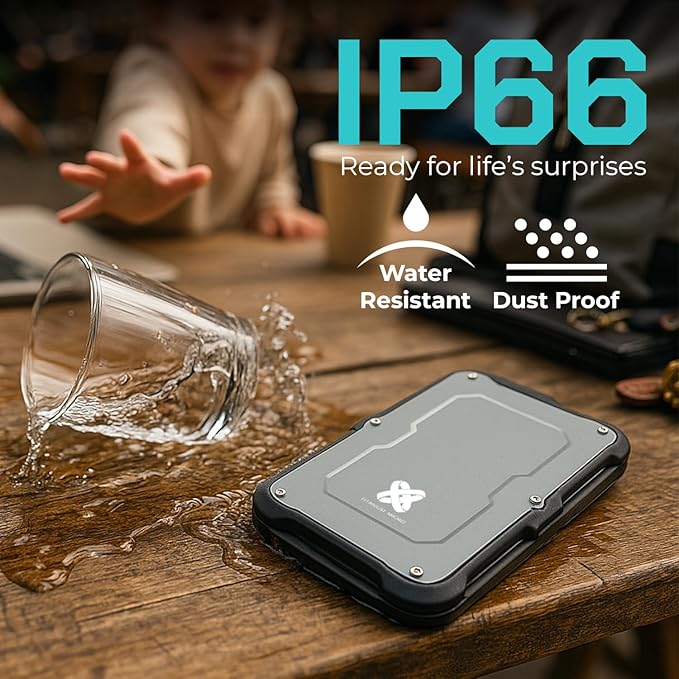 Titanium Micro 4TB External SSD, Titanium One Portable SSD - Up to 550MB/s, USB 3.2 Gen 2 USB-C USBA, Rugged IP66 Water Resistance, Drop Proof, External Solid State Drive Storage for PC Mac Smartphone