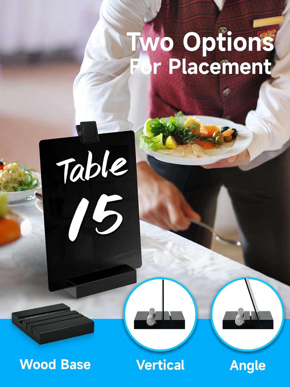 Acrylic Black Dry Erase Board with Stand - 8” x 6” Small Desktop Whiteboard with Marker, Reusable Desk Blackboard, to-Do List, Planner, Memo Clipboard, Menu Board for Office, Home, Bar