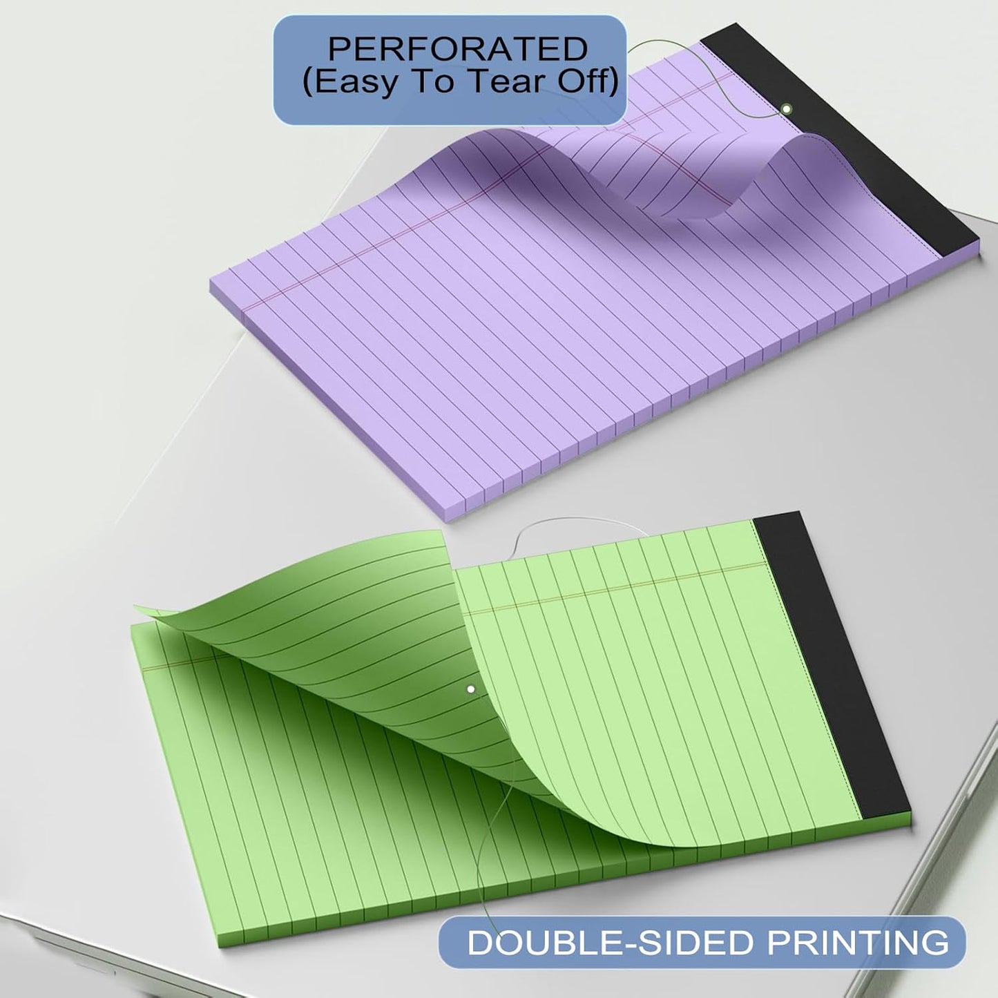 5pcs Small Note Pads, Color Notepads 5x8 College Ruled Notebook, Writing Pads 5 x 8, Legal Pads, Memo Pad Paper Perforate Narrow Ruled Notebooks for Work, School, Office Supplies,30 Sheets/Pack
