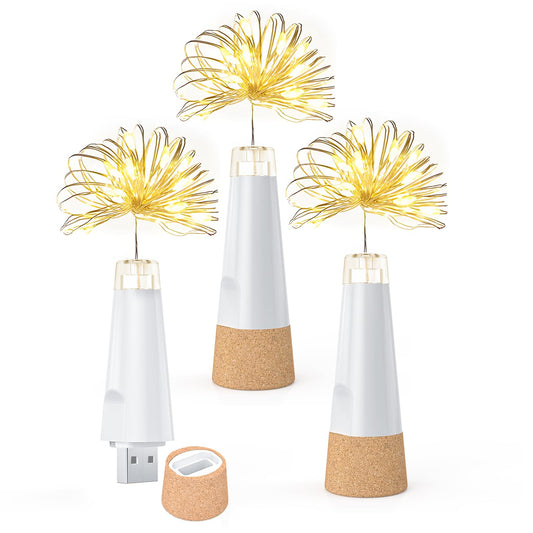 Umiwe Bottle Lights, USB Rechargeable Fairy Lights, 3 Pack, Warm+, Model: Umiwe bottle lights001