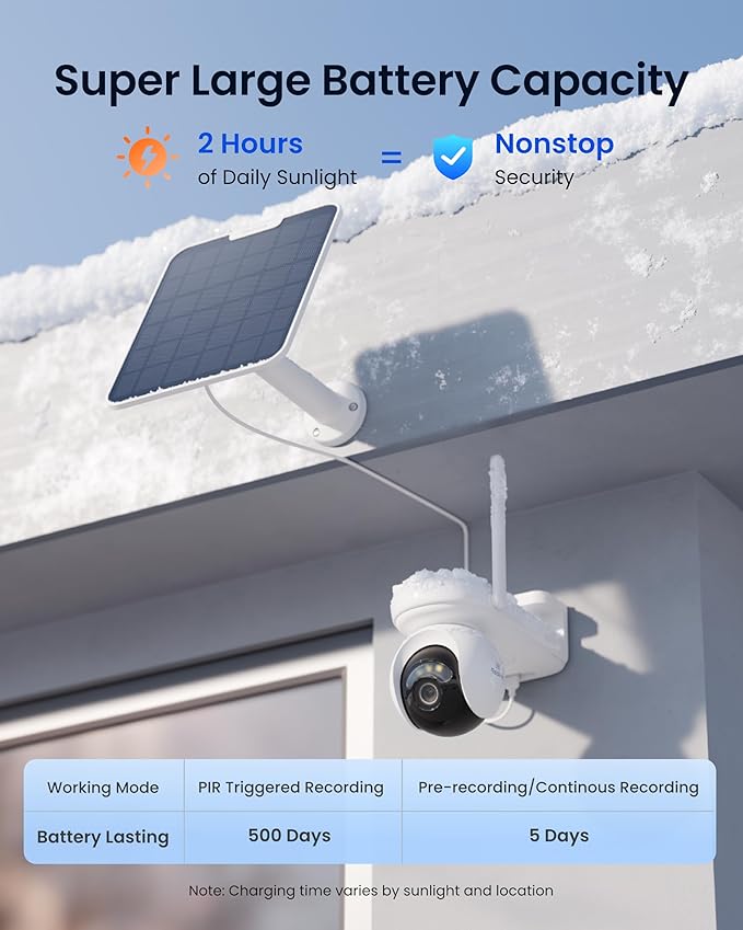 REOLINK Altas PT Ultra - 4K Solar Security Cameras Wireless Outdoor, 500 Days Battery Life, ColorX Night Vision, 360° Pan Tilt Auto Tracking, Dual-Band Wi-Fi 6 Cameras for Home Security