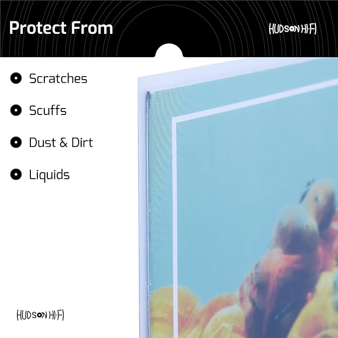 New Hudson Hi-Fi Vinyl Record Outer Sleeve Covers - 250 Pack - Premium Crystal Clear Sleeves - Protect Your LP Albums from Scratches, Dirt & Dust - 3 Layers of 30µm Thick No-Acid Exterior Disc Cover