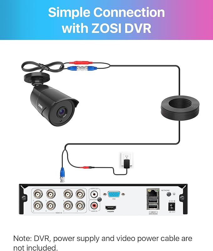 ZOSI 4 Pack 1080p Home Security Cameras with Audio Recording,Built-in Microphone,2MP 1920TVL HD-TVI Outdoor Indoor CCTV Cameras with 120ft IR Night Vision Weatherproof Surveillance Bullet Camera