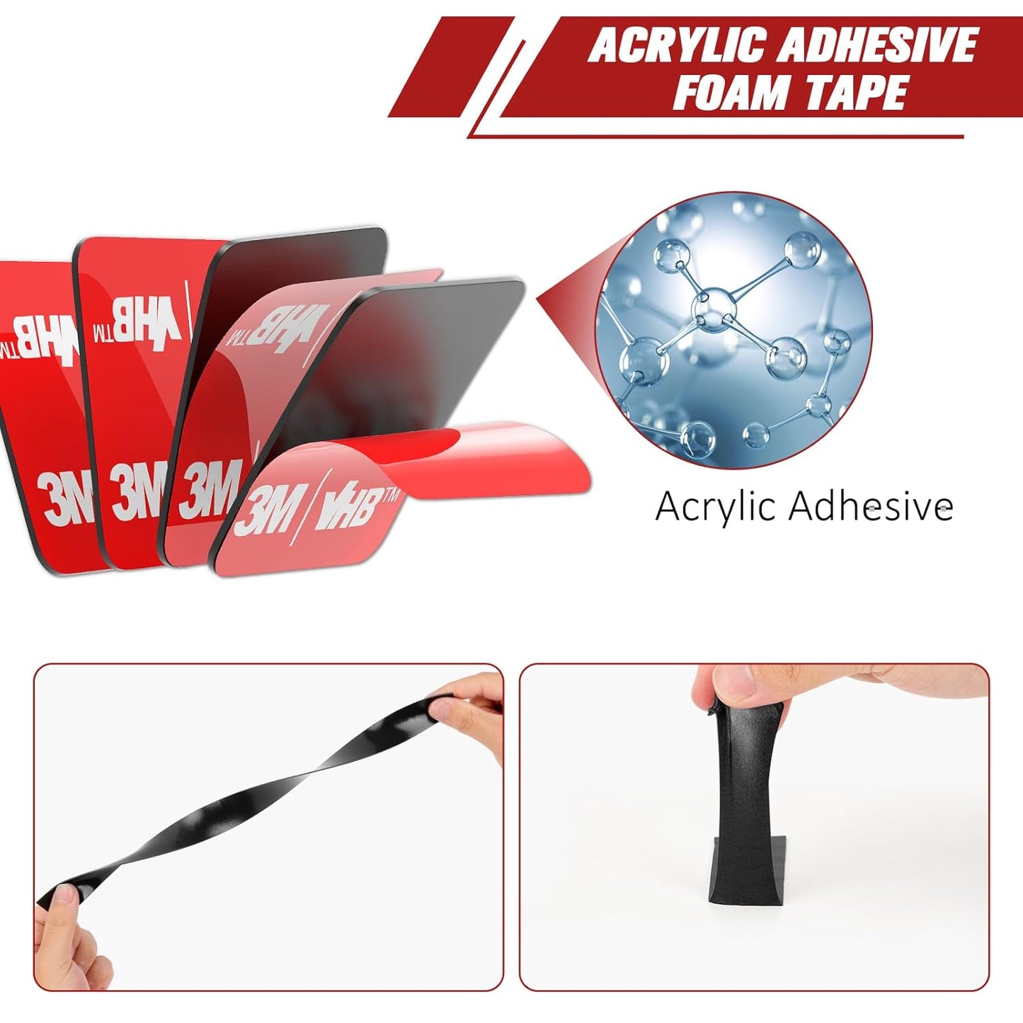 3M VHB Double Sided Adhesive Round 1" Diameter 20 PCS, Heavy Duty Black 5925 Sticky Mounting Foam Tape Strong Adhesive for Car Décor Home Office Logos, 0.025in Thick
