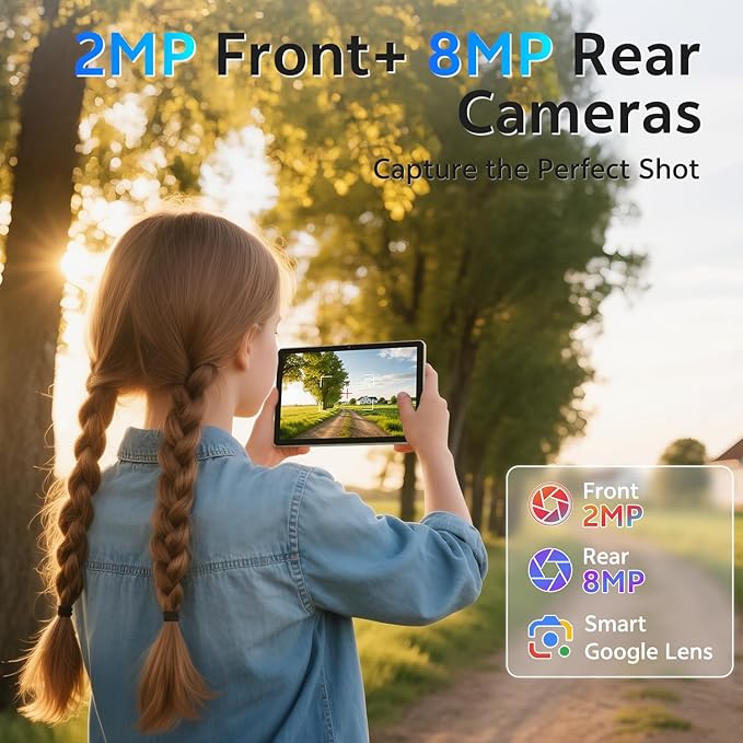 Android Tablet 10 Inch, 2025 Android 15 Tablet for Kids Adults, 20GB RAM 64GB Storage 1TB Expandable, Dual Cameras 8MP 2MP, 6000mAh Dual Speakers WiFi 6