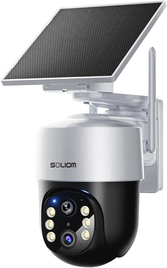 SOLIOM- True 8MP HD Security Cameras Outdoor Wireless, Add-On Camera, Solar Powered, Auto Tracking,Requires SOLIOMBASE, SOLIOMBASE Supports Up to 4 Cams