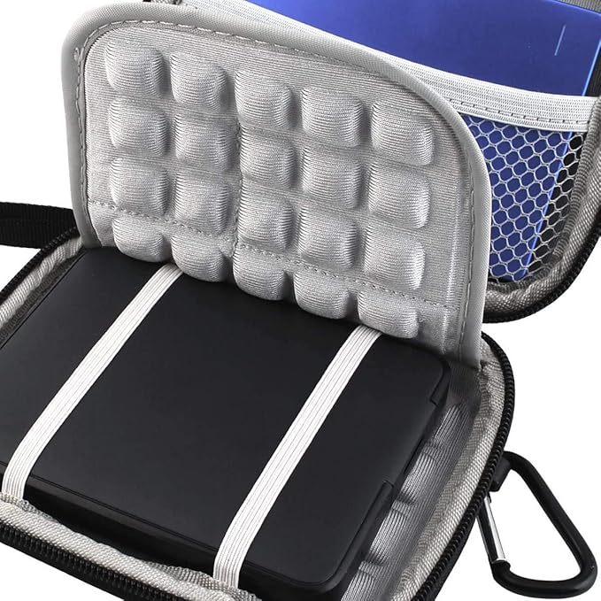 Lacdo Hard Drive Carrying Case for Seagate Portable/Seagate One Touch/Game Drive for PS5 / Ultra Touch Portable External Hard Drive HDD 1TB 2TB 4TB 5TB USB 3.0 Shockproof Travel Bag, Blue