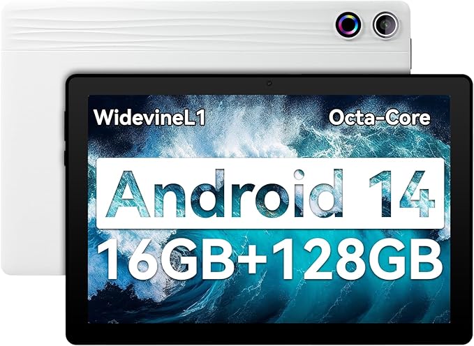 Tablet, Android Tablet 10.95",16GB RAM 128GB ROM 1TB Expansion, Octa-Core, Android 14, 1280x800 FHD, Dual Camera, WiFi6, BT5.3, 6800mAh Battery