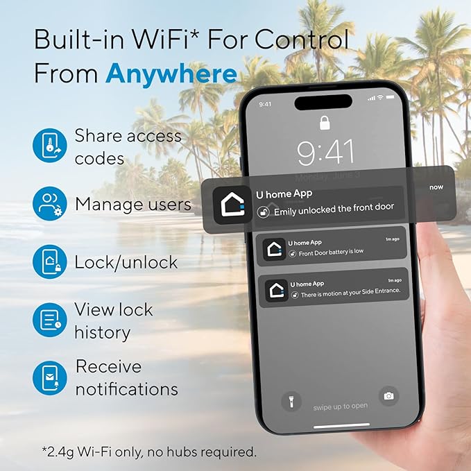ULTRALOQ Bolt NFC, World's First Smart Lock with Apple Home Key and Android NFC Tap to Unlock, Built in Wi-Fi Deadbolt, Remote Control, Works with HomeKit, Alexa, Google, 1 Year Battery, BHMA Cert.