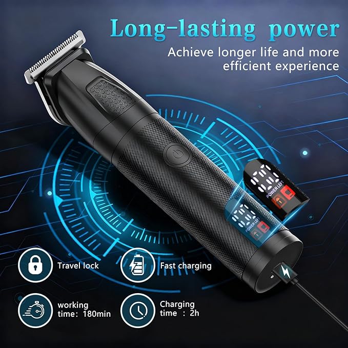 Beard Trimmer for Men Professional with Hair Clippers, 6-in-1 Cordless Hair Trimmer Set, IPX6 Waterproof Mens Grooming Kits Electric Razor for Face,Mustache,Body,Ear,Nose,Gifts