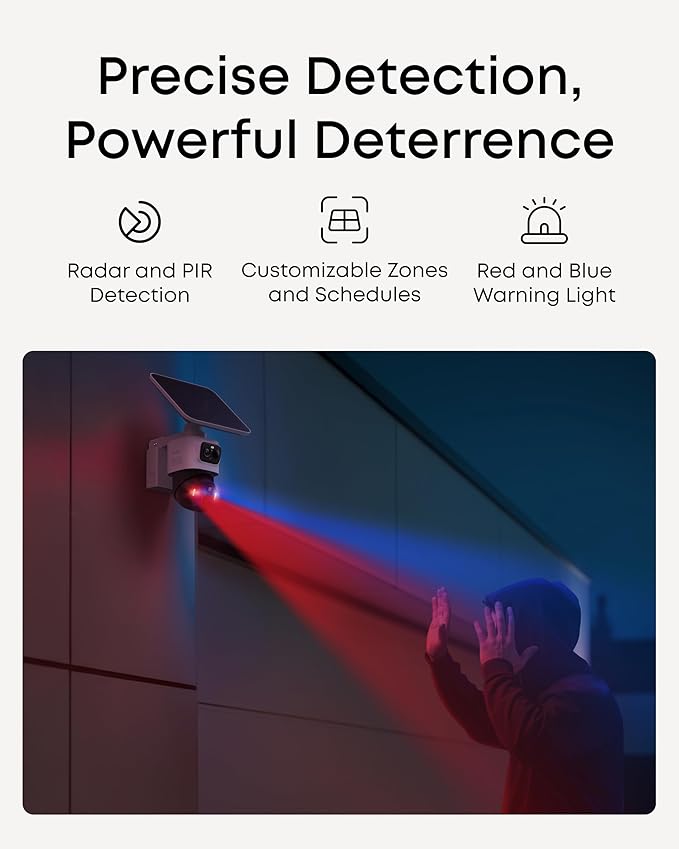eufy Security eufyCam S4 4-Cam Kit, Solar Security Camera Wireless Outdoor, Triple Lens Bullet-PTZ Cam, 4K UHD, 360° Pan and Tilt, Auto Track, 8× Hybrid Zoom, Color Night Vision, Expandable Storage