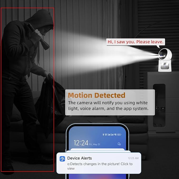 4MP Dual Lens Indoor Security Camera, 360° Pan/Tilt Baby & Pet Monitor, 2.4G/5G WiFi, Motion Tracking, 24/7 Cloud/SD, 2-Way Audio, Works with Mobile App & PCs