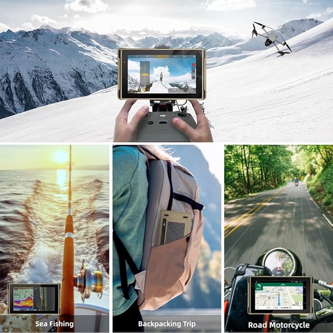 HUGEROCK X7 Rugged Tablet 7 inch, 2600nit Sunlight Readable, 8+128GB Android 13 Waterproof Tablets for Outdoor Moto Drone Camera Monitor