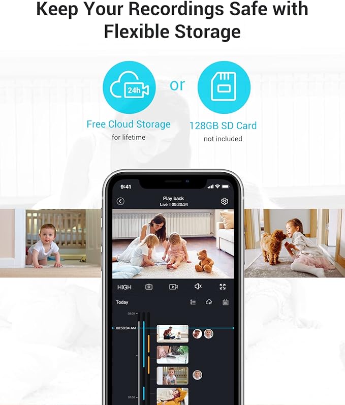 blurams 5G Indoor Cameras for Home Security, 2K Pet Camera with Phone App, 360° PTZ Home Cam w/Dual-Band WiFi6, 2-Way Talk, Free Human/Sound Detection, Motion Tracking, Night Vision, Works with Alexa