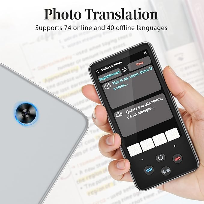 Language Translator Device, Real Time Voice Translation Device for 138 Languages, Traductor de Voz Instantaneo 2025, 3.97"Touchscreen Traductor de Idiomas, for Business Travel Learning Ingles Español