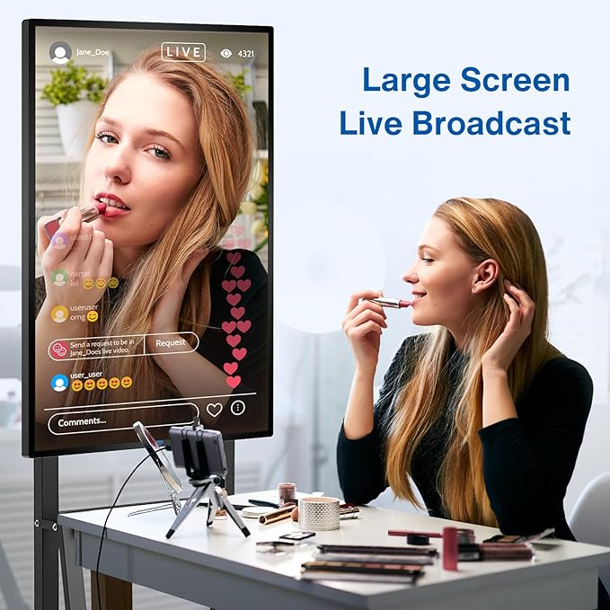 Smart Board, 49" Digital Whiteboard, Electronic Smartboard for Classroom Office Home, Screen Mirroring from Android and iOS for Live Streaming (Board Only)