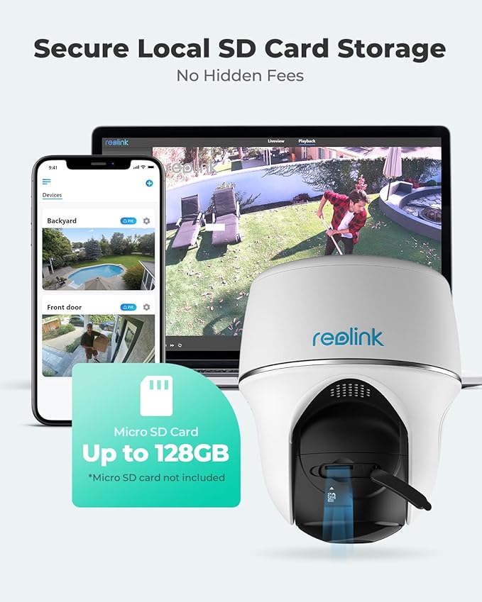 REOLINK Security Cameras Wireless Outdoor, Pan Tilt Solar Powered, 5MP 2K+ Color Night Vision, 2.4/5GHz WiFi, Smart Cameras for Home Security, Works with Home Hub, Argus PT + Solar Panel