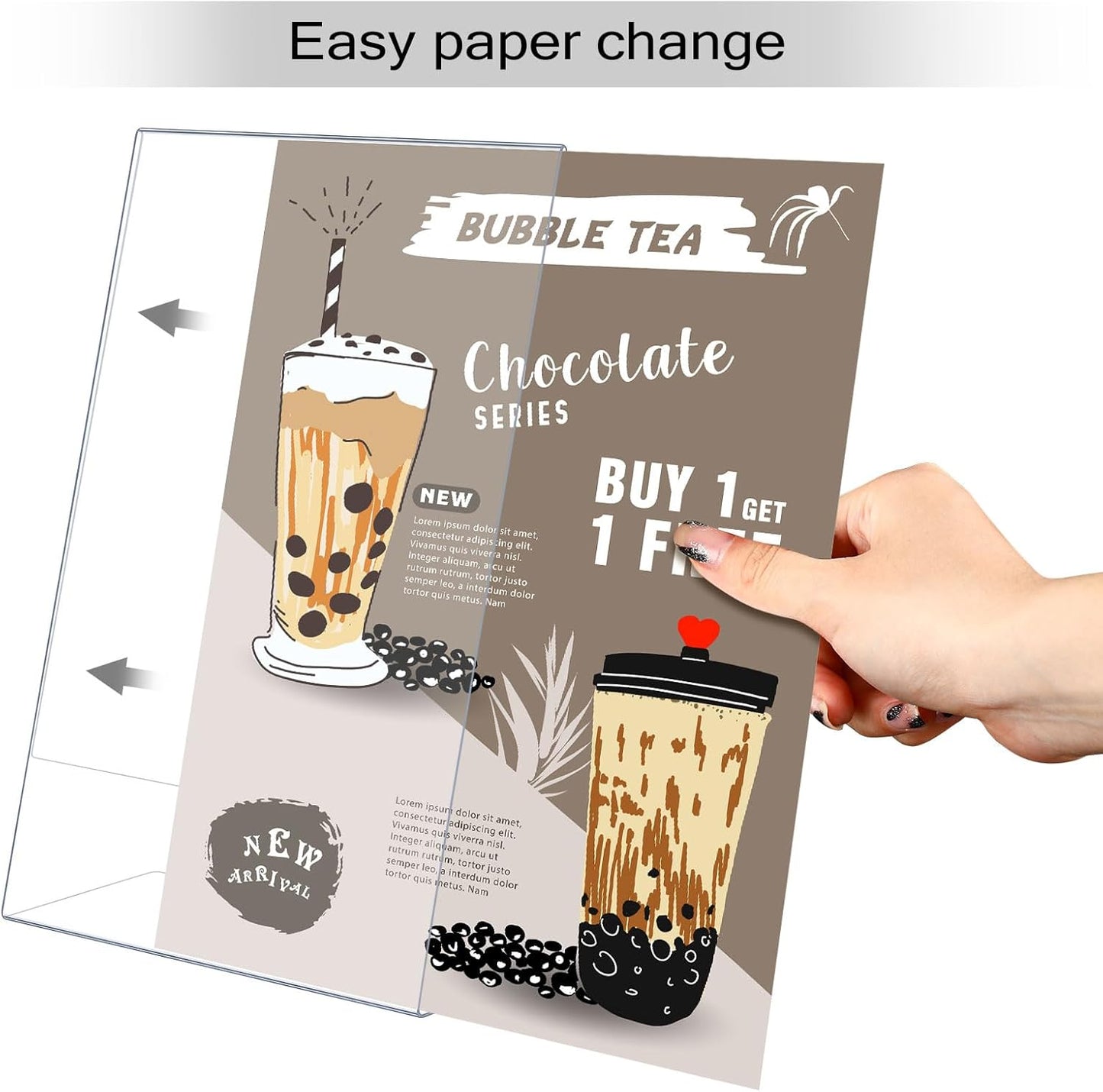 Qilery 4 Pcs 11 x 17 Inch Acrylic Sign Holder Clear Display Stand Frame Table Top Slant Back Plastic Sign Holder Flyer Document for Menu Workers Teachers Office School Desktop