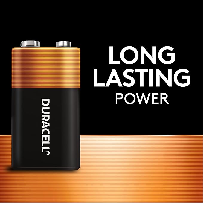 Duracell Coppertop 9V Battery, 6 Count (Pack of 1), 9 Volt with Long-lasting Power, All-Purpose Alkaline 9V Battery for Household and Office Devices