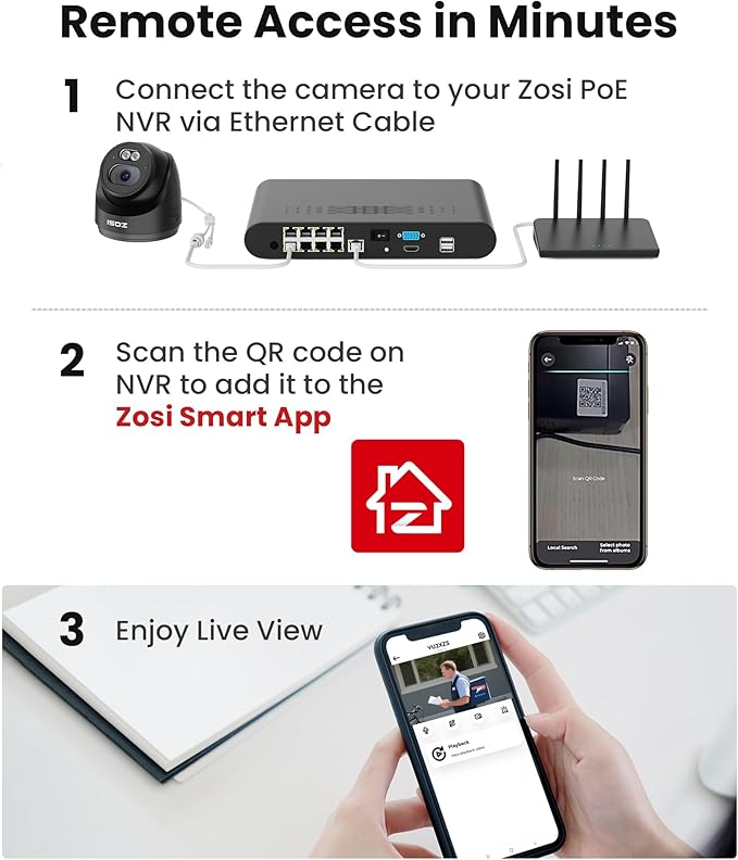 ZOSI C220 2Pack 4MP 2.5K QHD Add-On PoE IP Camera Outdoor, 1440p Surveillance Outdoor Camera to Home Security System, Only Work with ZOSI PoE NVR, 100ft Night Vision, AI Human Detection, Two-Way Audio