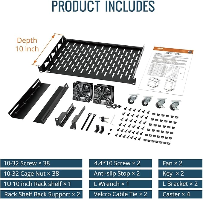 Tecmojo 18U Wall Mount Rack,18U Rack 17.7 Inch Depth,Hold Up to 176 Lbs,Server Rack with Casters,Enclosed Wall Mount Rack Kit for 19 Inch Network,Server and AV Gear,Mesh Door(Elite Collection)