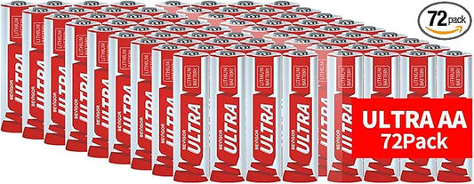BEVIGOR AA Lithium Batteries 72Pack Ultra, 3500mAh 1.5V Double A Lithium Battery, Longer Lasting AA Battery for Blink Smart Lock Deadbolt, Aralm System etc High-Tech Devices, Non-Rechargeable