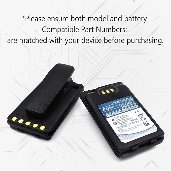 elxjar (2-Pack) 7.4V 2000mAh Li-ion BP-290 Battery, Replacement for Icom IC-F52D IC-F62D IC-M85 Two-Way Radios Rechargeable Pack