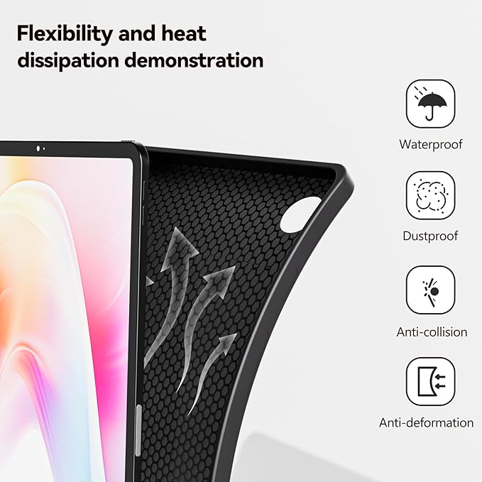 Keyboard Case for Samsung Galaxy Tab A9+/A9 Plus 11 Inch 2023 (SM-X210/X216/X218), Detachable Color Backlit Bluetooth Keyboard and Mouse, Slim Lightweight Stand Cover with Pen Holder (Black)
