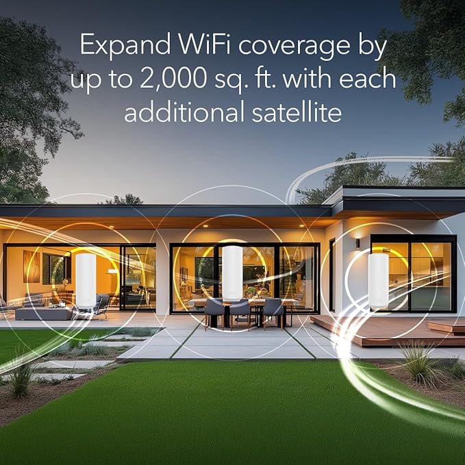 NETGEAR Orbi 370 Series (RBE370) Dual-Band WiFi 7 Mesh Network Add-on Satellite – Works with Orbi RBE372, RBE373, RBE374, Security Features, 5 Gbps, Adds Coverage up to 2,000 sq. ft., BE5000