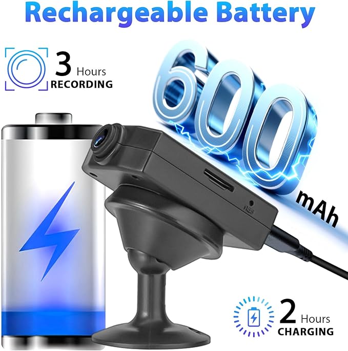 Mini Security Camera 1080P,64GB Nanny Video Recorder Dome Camera with Motion Detection, 3H Battery for Pet/Nanny Surveillance(Not WiFi)