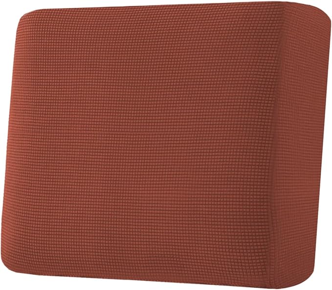 H.VERSAILTEX Super Stretch Individual Seat Cushion Covers Sofa Covers Couch Cushion Covers Slipcover Sets Thick Jacquard Textured Twill Fabric (1 Piece Chair Cushion Cover, Rust)