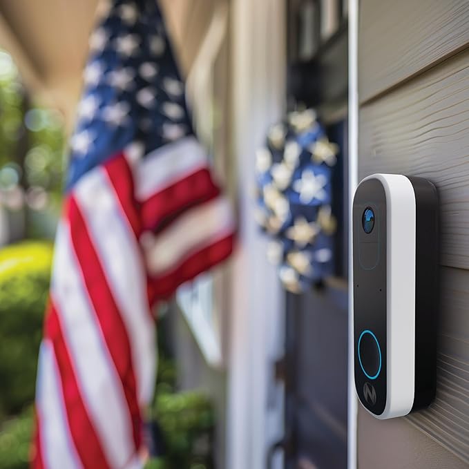 Night Owl 2K Battery Wi-Fi Smart Dual-Powered Video Doorbell - Black