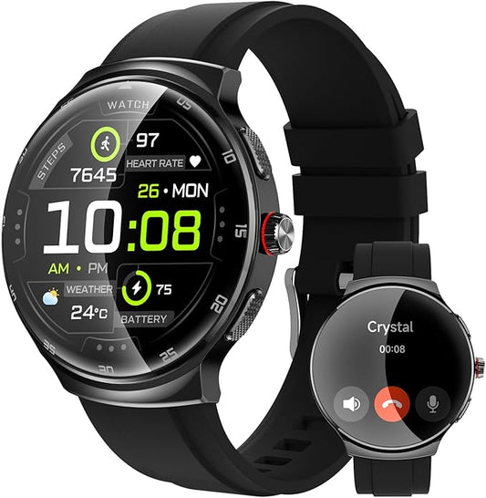 Smart Watch for Men Women, 1.43" AMOLED IP68 Waterproof Smartwatch, Fitness Tracker with Heart Rate/SpO2/Sleep Monitor, 150+ Sports Mode, Bluetooth Call Android & iOS Compatible, 2 Bands