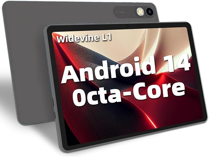 Android 14 Tablet,10 inch Tablets, Octa Core CPU, 10GB+64GB+512GB Expansion, 1280x800 Display Screen, Wi-Fi6, Dual Camera, 6000mAh Battery Tablet PC,Widevine L1 Google Kids Space