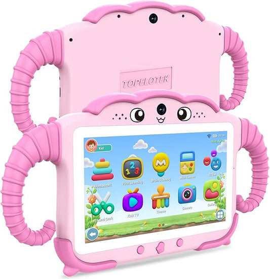 Kids Tablet 7IN Tablets for Kids 3-7, Tablet for Toddlers with Educational Games, 32GB Toddler Tablets for Children with Learning Apps, WiFi, Touch Screen, Shock Proof Case, Gift for Toddler Boy Girl