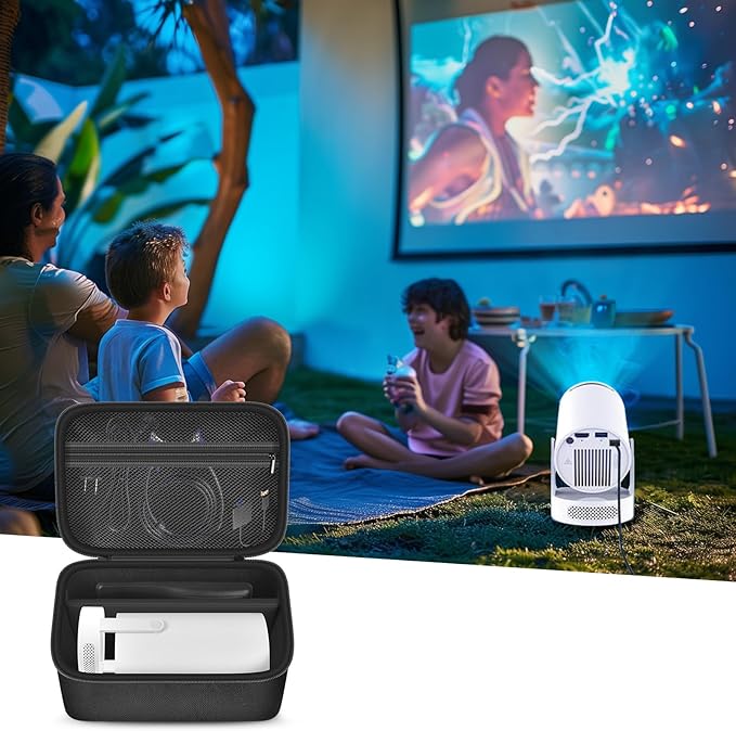 Upgraded Mini Projector Case Compatible with Magcubic HY300Pro+ / HY300PRO for ENUOSUMA HY300 ULTRA for Alwtniet Portable Projector 4K 1080P Support, Storage Organizer for Accessories-Black (Bag Only)
