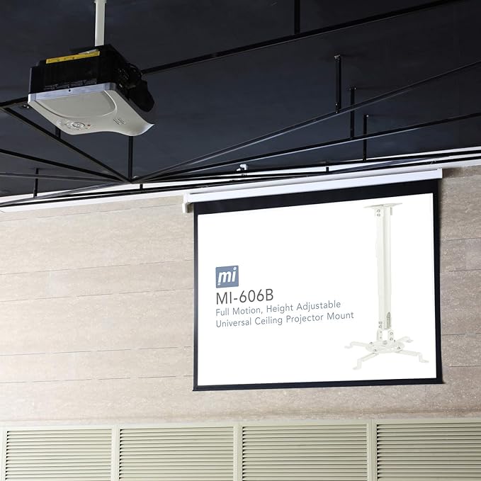 Mount-It! Ceiling Projector Mount | Full Motion and Height Adjustable from 14.5-21.5 Inches | Universal Bracket Fits Epson, Optoma, Benq, and Viewsonic Projectors | 30 Lbs Capacity (Medium)