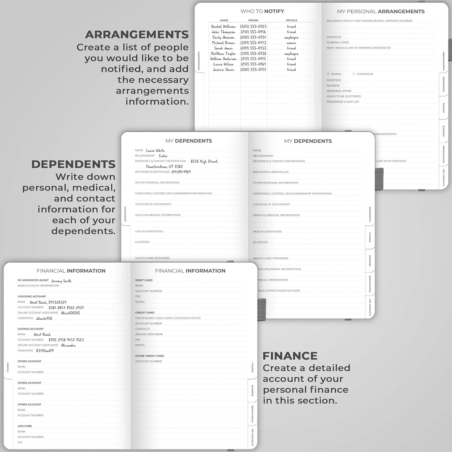 Clever Fox End of Life Planner – Final Arrangements Organizer for Beneficiary, Will Preparation, Last Wishes & Funeral Planning, A5 (Gray)
