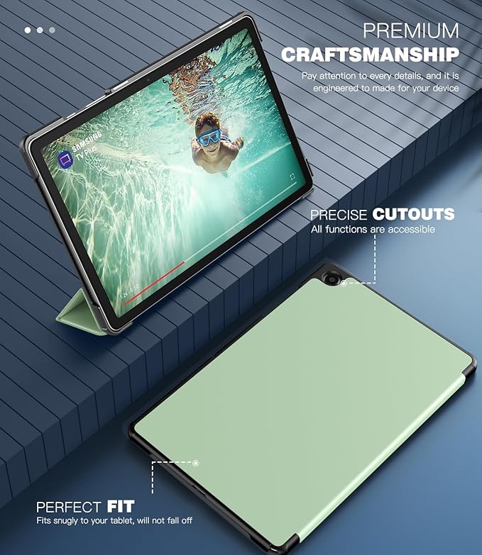 TiMOVO Case for Samsung Galaxy Tab A9+/A9 Plus 11 Inch 2023, Slim Lightweight Stand Hard Back Shell Protective Cover for Galaxy Tab A9+ Tablet SM-X210/X216/X218, Auto Wake/Sleep, Green