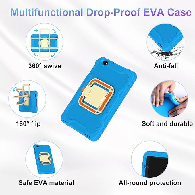 2025 Tablet 10 inch Android 15 Tablets 30GB RAM 128GB ROM 1TB Expand, 8000mAh Octa-Core Tablet with Drop-proof Case, Gemini AI, HD IPS Display, GPS, 5G WIFI, Split-screen, Widevine L1 -Metal Blue