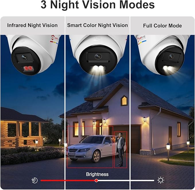 Anpviz 16CH PoE Security Camera System with Human/Vehicle Detection, 8pcs 5MP PoE Cameras with Mic, Smart Dual Light Color Night Vision, True WDR, 16CH NVR with 4TB HDD for 24/7 Recording