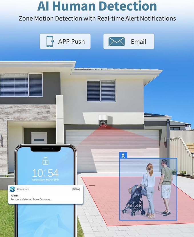 OHWOAI 《4K/8.0 Megapixel & Smart Auto Tracking》Wired PTZ Security Camera System, 4K POE Cameras Systems for Home Video Surveillance DVR Kits