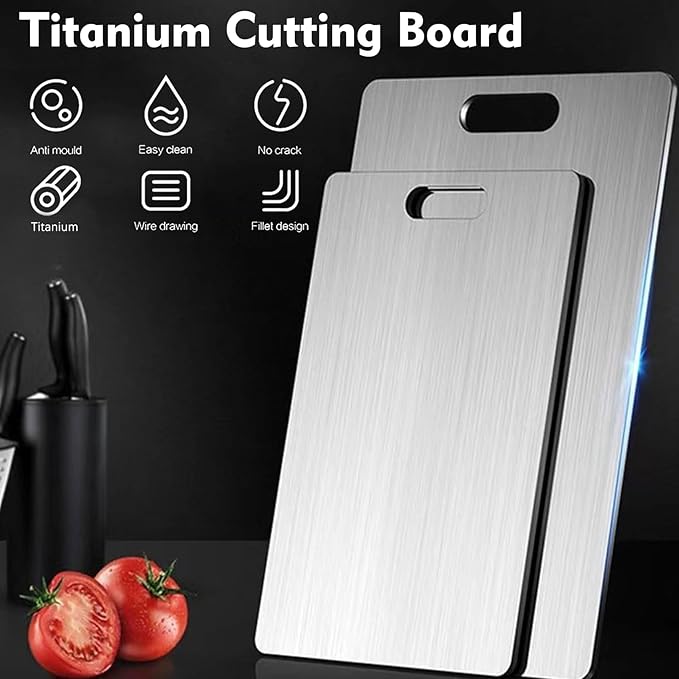 Titanium Cutting Board - 1 pack Titanium Cutting Boards for Kitchen,Double Sided Titanium Cutting Mat（11.81 * 7.67in）