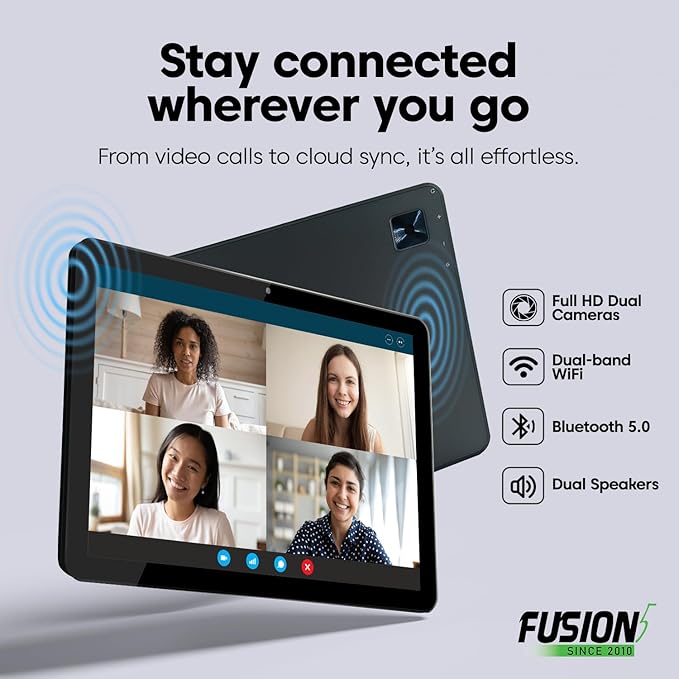 Fusion5 10.1” Windows 11 Professional Tablet PC - 16GB RAM, 512GB SSD, Intel 13th Gen, Full HD, USB C, Micro HDMI - 10 Inch Ultra Slim Windows Tablet Computer, Expandable Storage