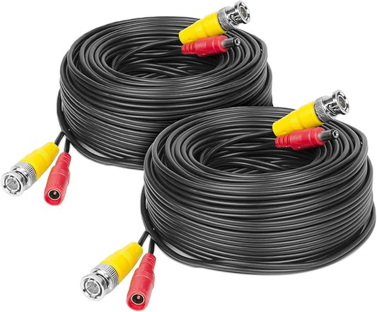 Amcrest 2-Pack 4K Security Camera Cable 150FT BNC Cable, Camera Wire CCTV, Pre-Made All-in-One Video and Power Cable for Security Camera, HDCVI, HDTVI Camera, Analog, DVR (2PACK-SCABLE4K150B-PP)