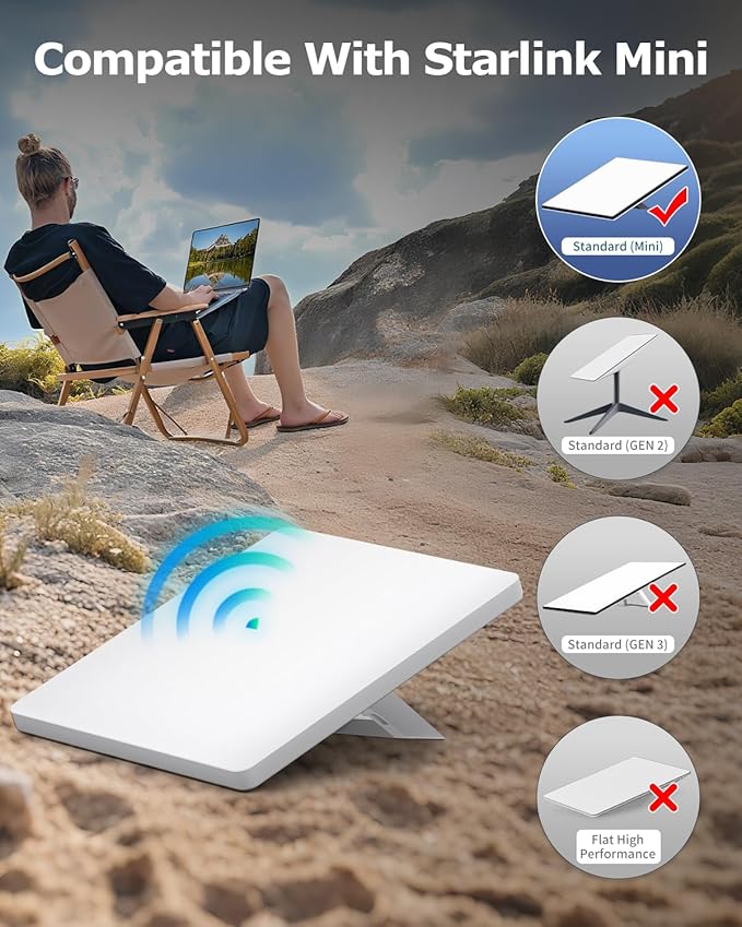 Starlink Mini Cover Silicone Protective Case for Starlink Mini Dish, Waterproof Shockproof Anti-Scratch Cover for Outdoor Travel & Camping Starlink Accessories White