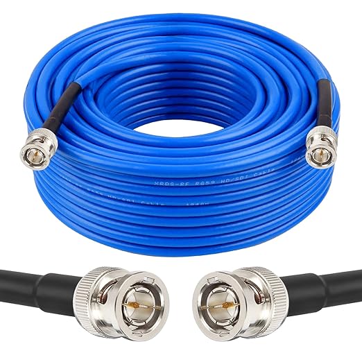 XRDS -RF 75FT SDI Cable, 3G/6G-SDI Cable BNC Digital Video Cables 75 Ohm RG59 BNC Male Cables for 3G/6G HD SDI Monitor Video Recorder Converter Splitter Security Camera