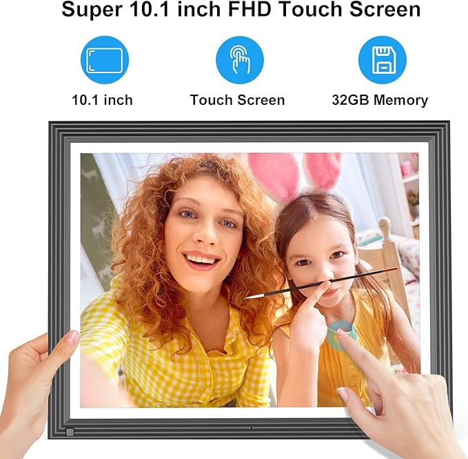 Large Digital-Photo-Frame Wi-Fi Picture Frame - 15" 32GB Smart Photo Frame with Remote Control (No Touch Screen), Full Function, Share Photo Video via App Email, Fee Cloud, Wall Mounted for Home Decor