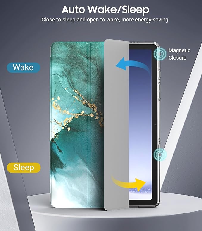 TiMOVO Case for Samsung Galaxy Tab A9+/A9 Plus 11" 2023, Slim Soft TPU Translucent Frosted Back Protective Cover for Galaxy Tab A9+ Tablet SM-X210/X216/X218, Auto Wake/Sleep, Cloud Peacock Blue